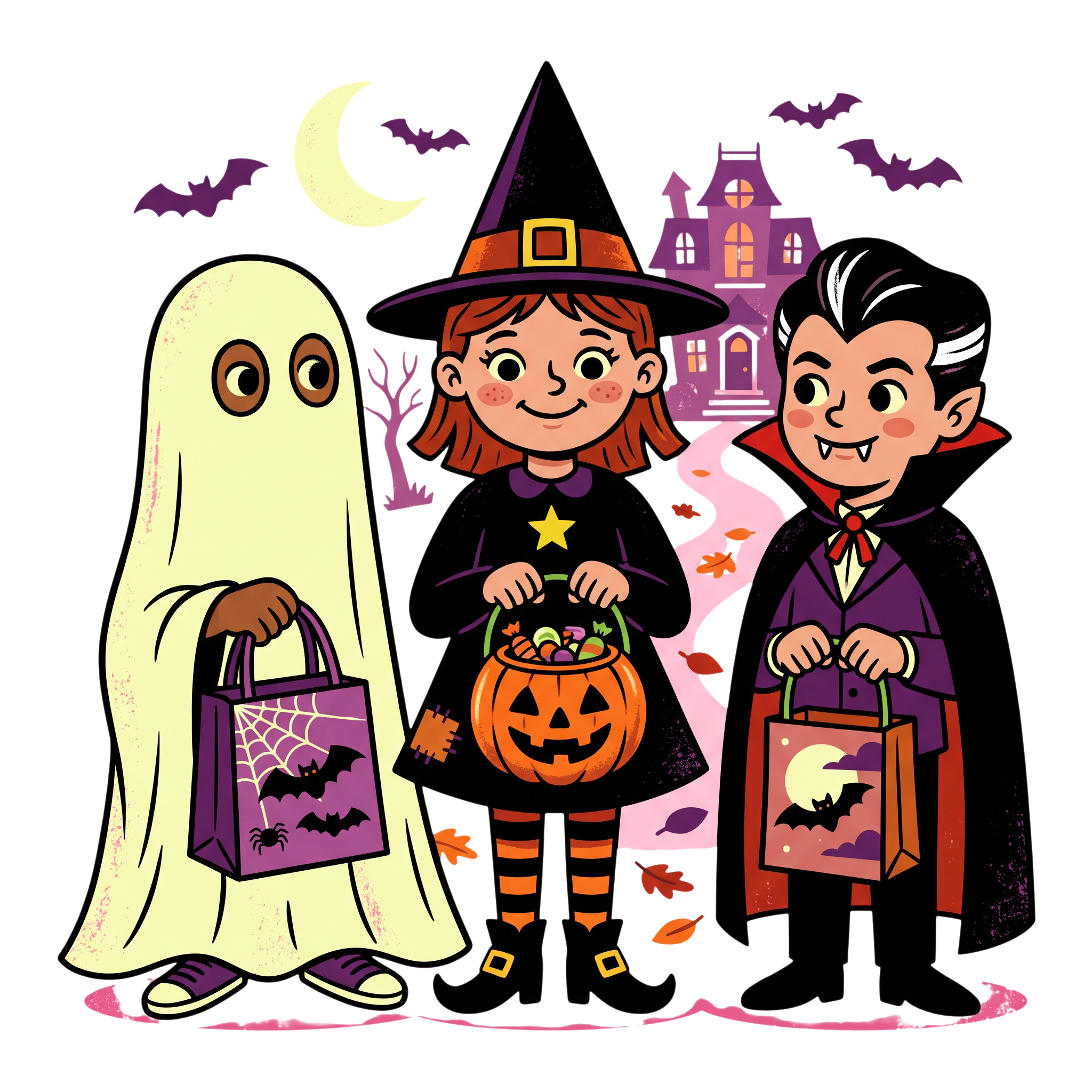 Kids trick or treating Kids trick or treating having fun